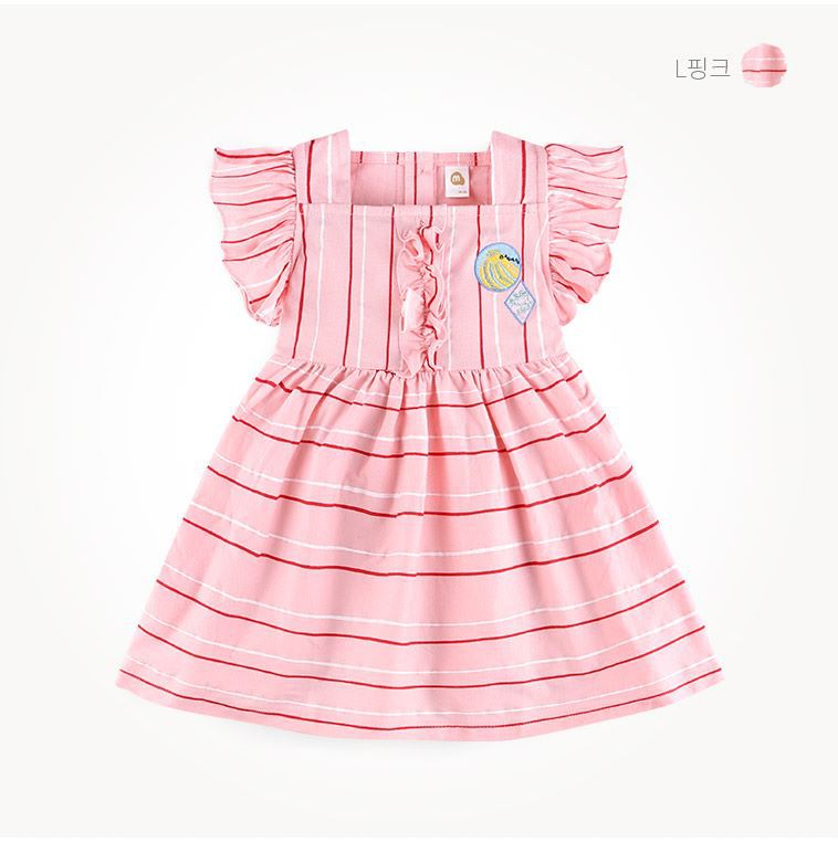 韓國 milk mile - 粉紅天使荷葉袖洋裝