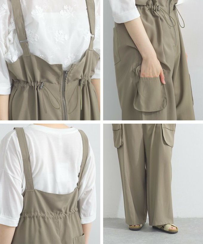 日本 Lupilien - 柔軟可愛抽繩束腰工裝風吊帶褲-粉紅