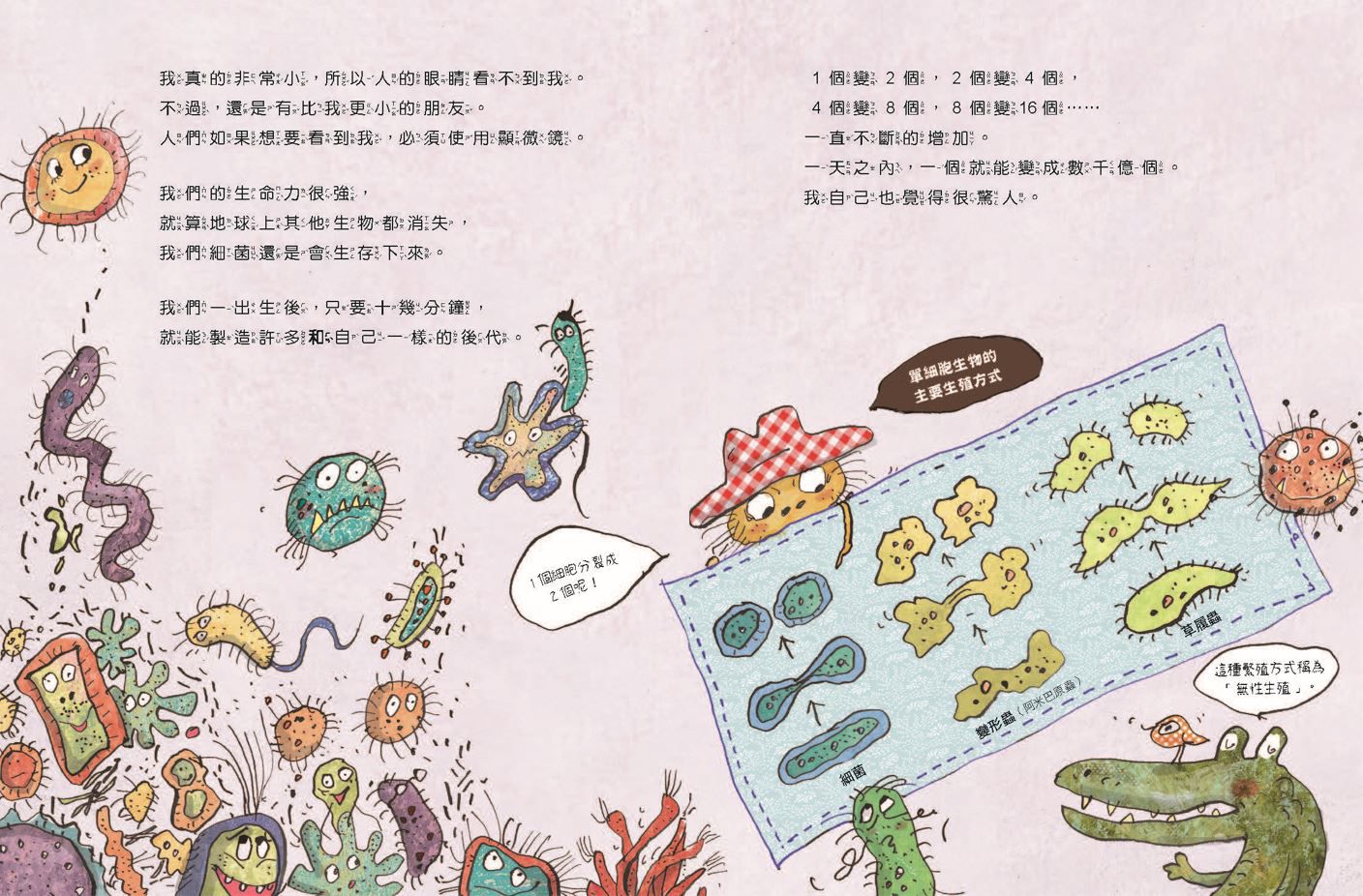 微生物小祕密系列1-4(共四冊)　:　破除刻板印象、認識生活中無所不在的細菌、病毒、真菌、原生生物-精裝