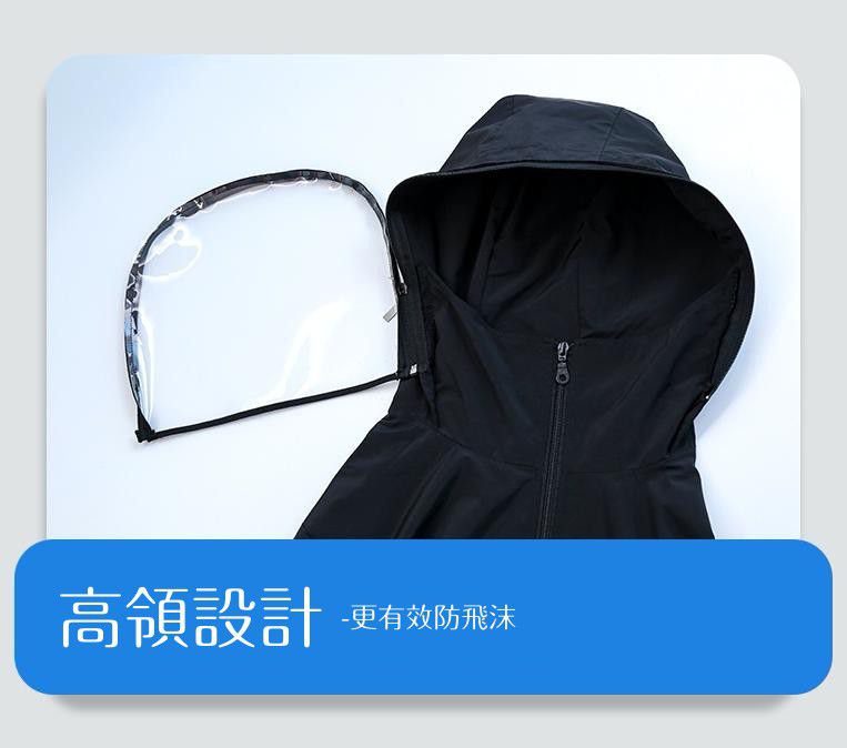 防風連帽外套(面罩可拆)-防水升級款-黑色-(非醫療用品)