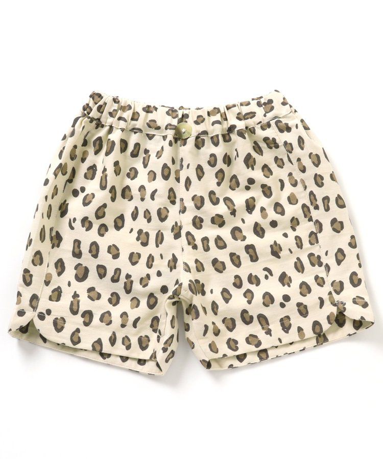 日本 apres les cours - 滿版印花夏天短褲(4分丈)-小花-水藍