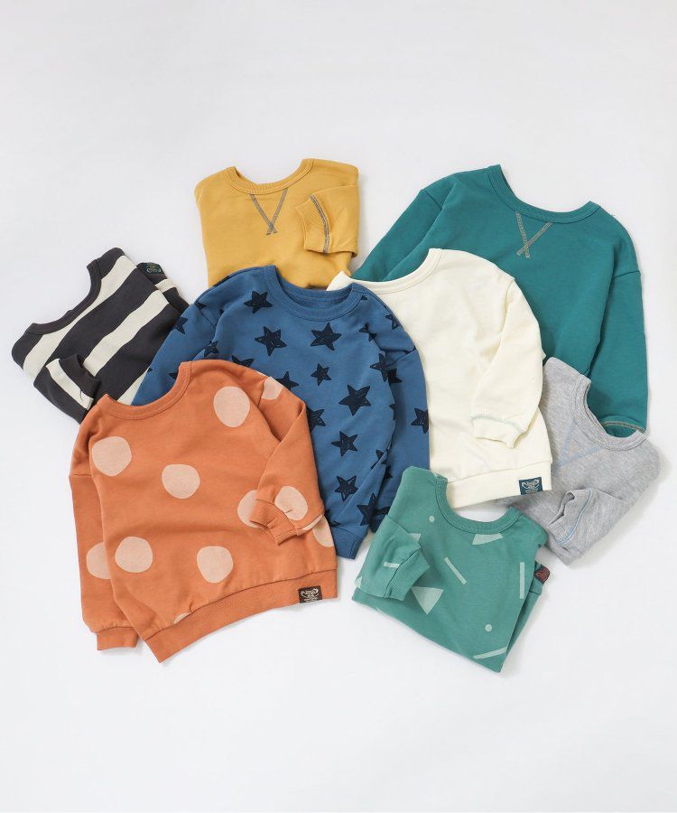 日本 BREEZE - 正反OK！圓領百搭長袖大學T-綠松石