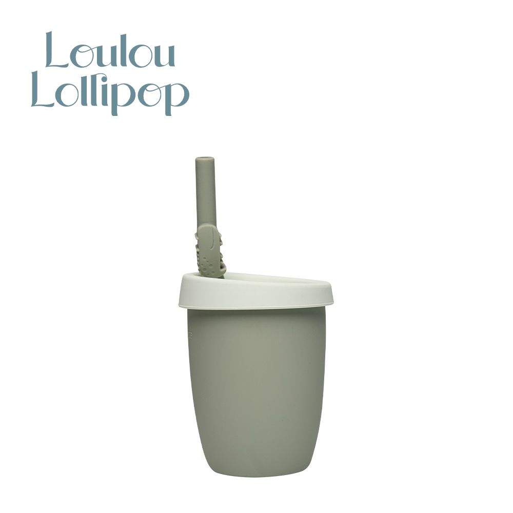 Loulou Lollipop - 加拿大 動物造型 兒童矽膠吸管杯-微笑鱷魚
