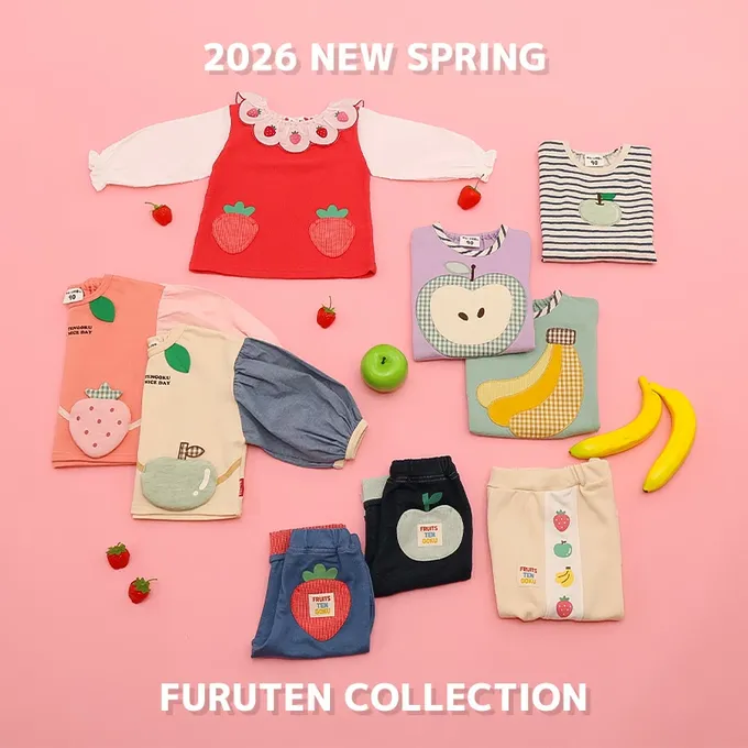 日本 ZOOLAND - 水果樂園 小包造型澎澎長袖上衣-蘋果-米杏