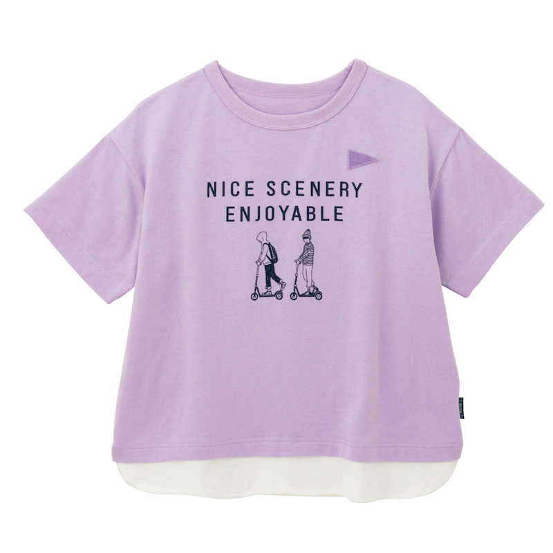 日本千趣會 - GITA 天竺棉印花短T-鬥牛犬散步-杏