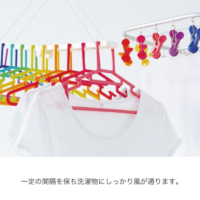 日本代購 - 熱銷定番 SUNNY系列彩虹可折疊衣架-10件衣架組 (55x38x50cm)
