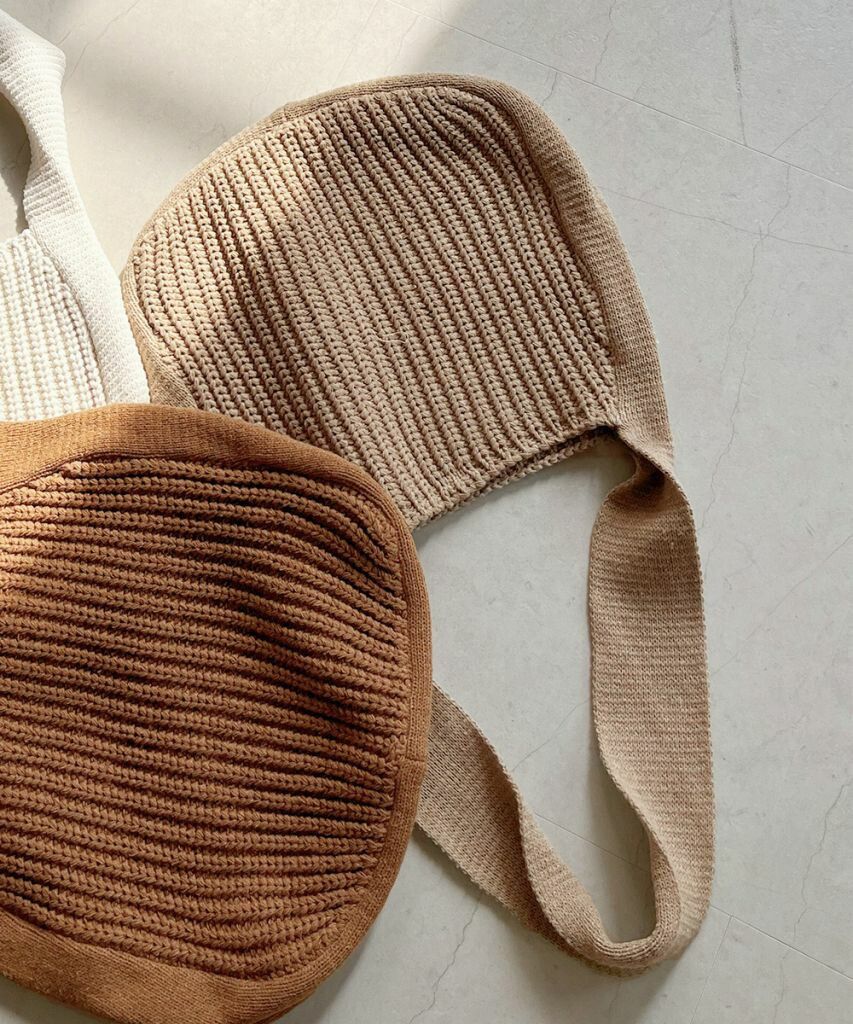 日本 Bou Jeloud - 針織肩背包-米