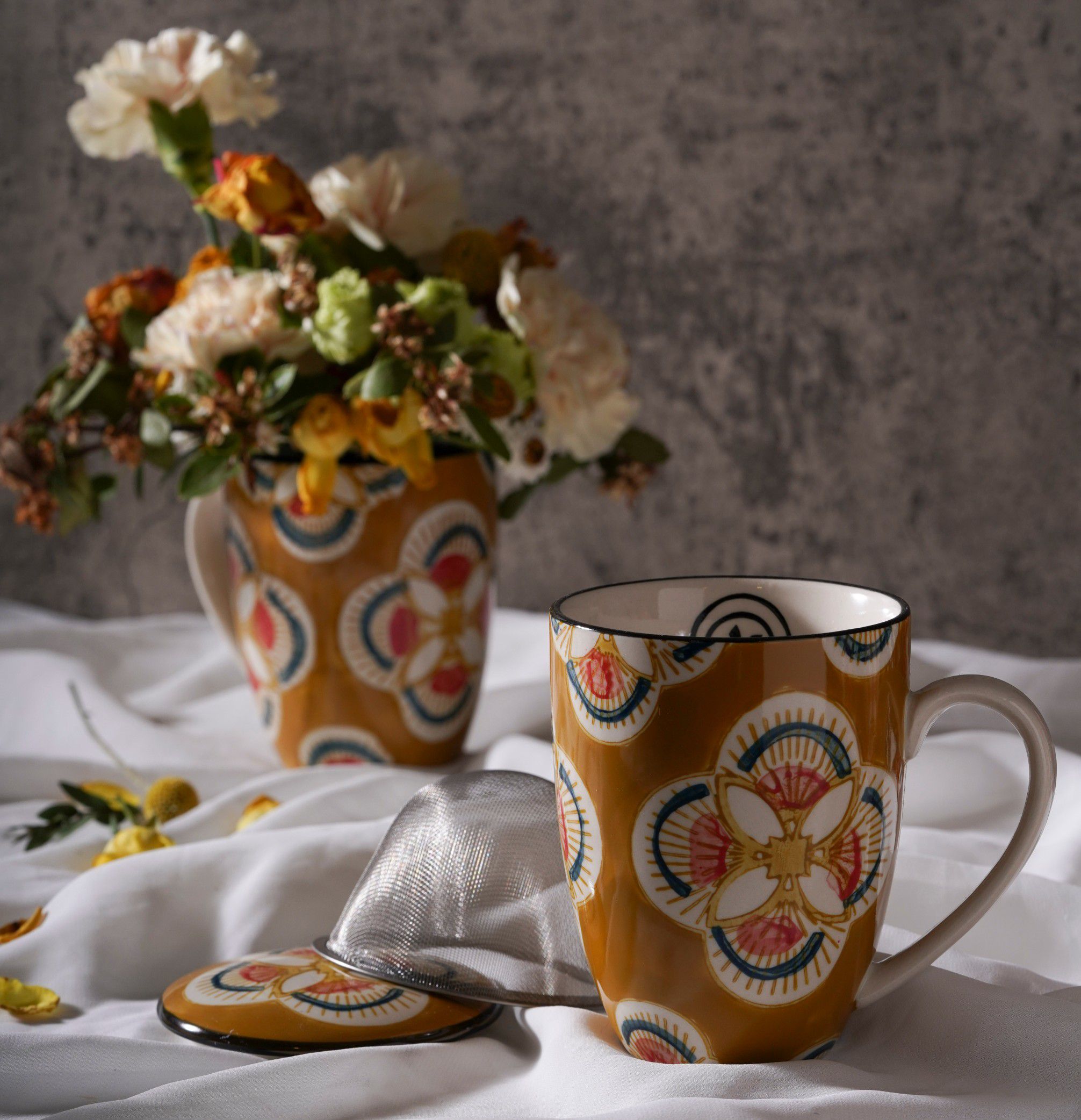 amadeus imany - 花磚蓋杯-皇雛菊-450ML