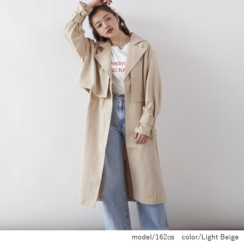 日本 Rejoule - 3way設計風衣外套三件組-杏 (M(Free size))