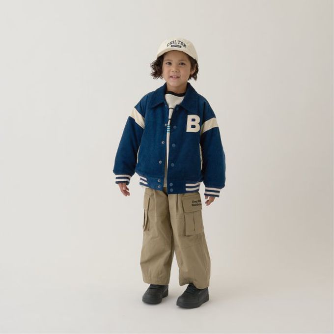 日本 b-ROOM - 燈芯絨率性運動風外套-內裏絎縫-酒紅