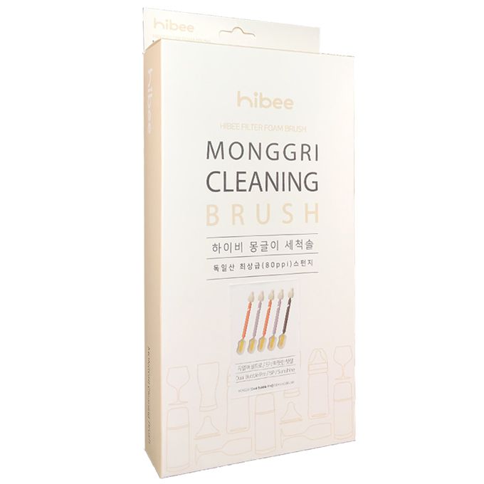 正韓 hibee - 極柔細水壺/杯子/保溫瓶/奶瓶 雙面萬用海綿刷(5入組)_雙頭棉花糖海綿刷+海綿隙縫刷-HFB006