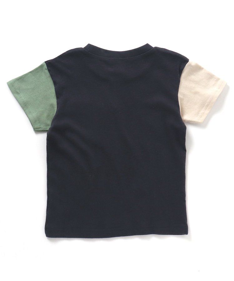 日本 BREEZE - 百搭舒適圓領短袖上衣-條紋-萊姆綠