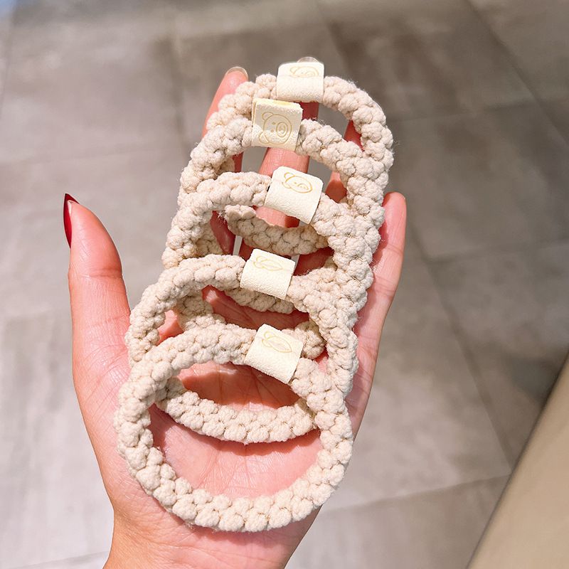 泰迪絨高彈力百搭髪圈(10入組)-熊熊-混色