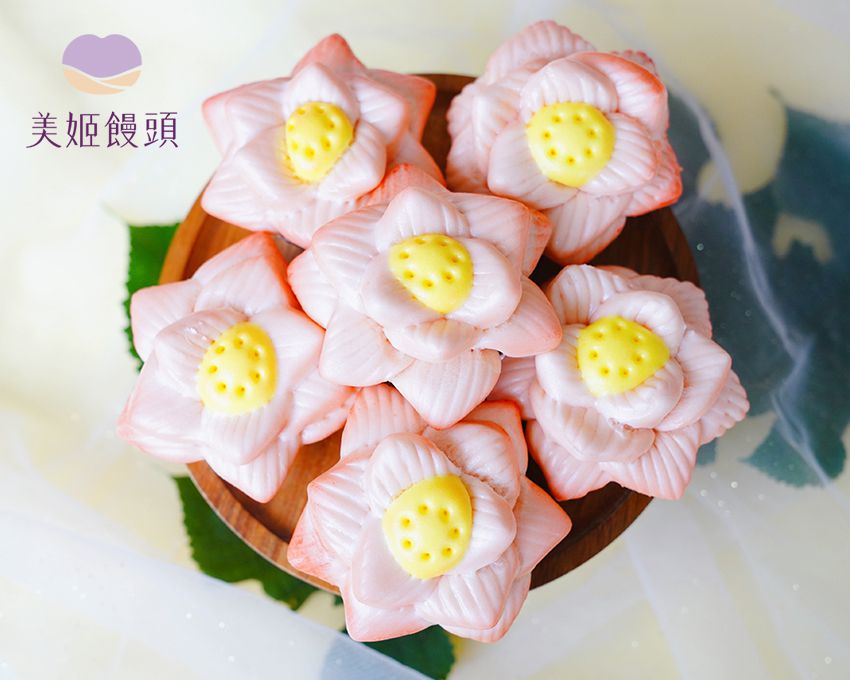 美姬饅頭 - 全素祈福蓮花造型饅頭 (6入)-30g