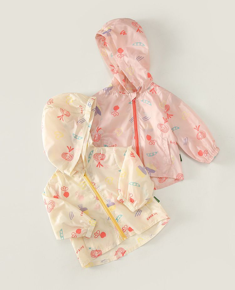 純棉薄款連帽外套-滿版小洋蔥-粉色