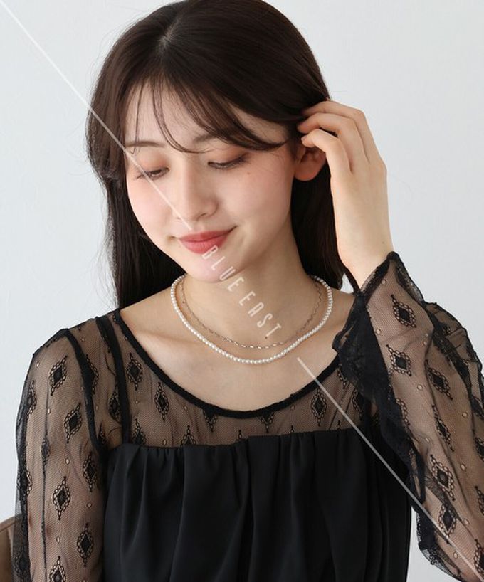 日本 BLUE EAST - 韓國製 珍珠波浪優雅雙層項鍊-銀