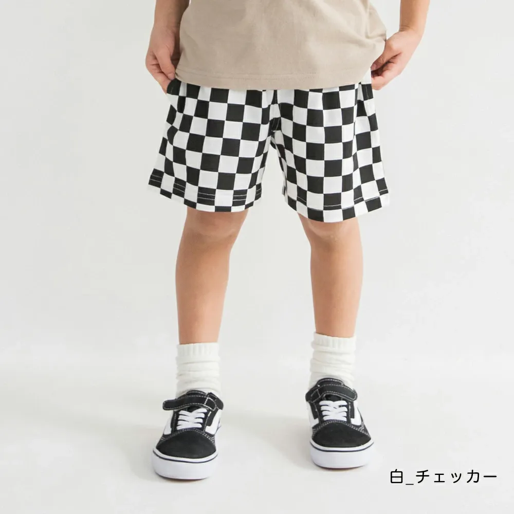 必收！純棉寬鬆舒適短褲-棋盤格-黑白