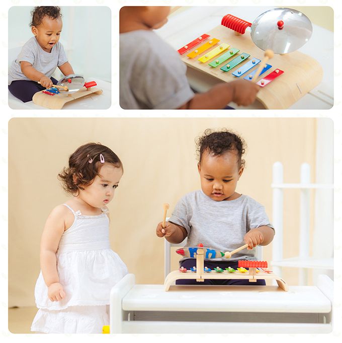 泰國 Plantoys - 木作兒童樂器-彩虹鐵琴豪華組