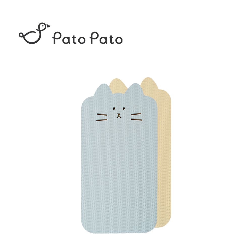 EVA無毒防撞壁貼-貓咪款 28x56x2cm 6片裝(附提袋)-鵝黃&灰藍