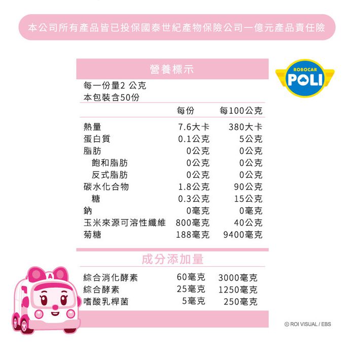 鑫耀生技Panda - 安寶乳糖寶綜合消化酵素50入隨手包-一包2g 50包入