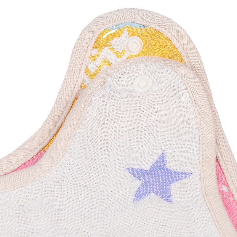 akachan honpo - 6層棉紗防踢被-星星-米白色