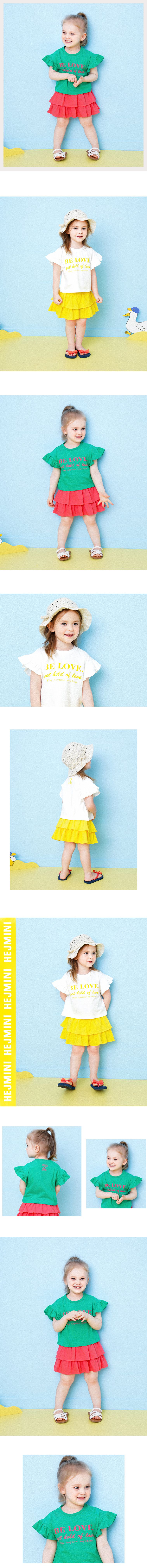 韓國 HEJMINI - 荷葉袖Be Love蛋糕裙套裝-白