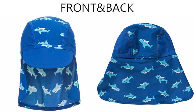 德國Playshoes - 抗UV防曬水陸兩用遮頸帽-鯊魚
