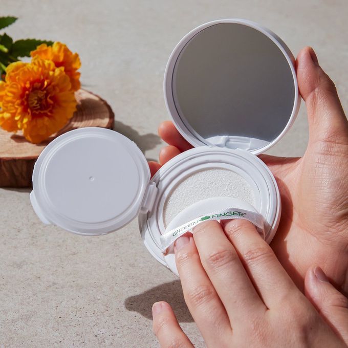 Green Finger - 綠手指幼兒戶外滋潤防曬乳 -氣墊粉撲造型附梳妝鏡-粉撲造型-16g