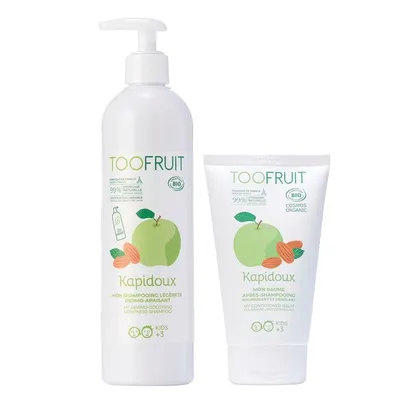 法國 TOOFRUIT - 果漾每日洗髮組-果漾兒童青蘋無矽洗髮精400ml + 果漾兒童青蘋潤髮乳150ml