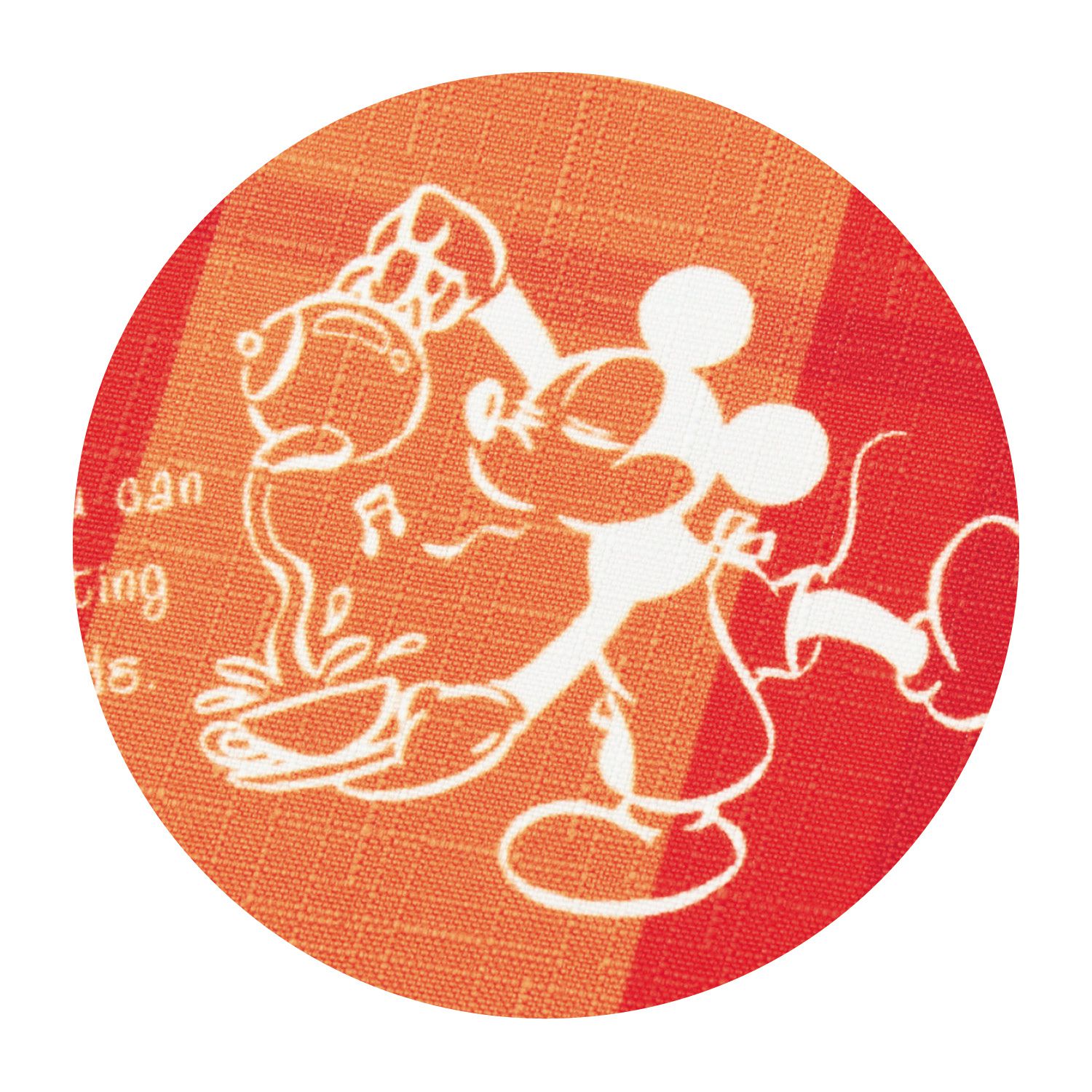 日本千趣會 - 迪士尼防潑水桌巾-米奇-橘紅格紋