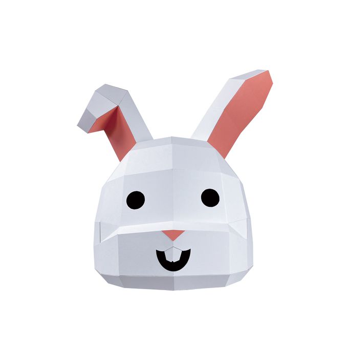 双美生活文創 - 3D立體大面具：可愛小兔子-28個零件+1張組裝說明書