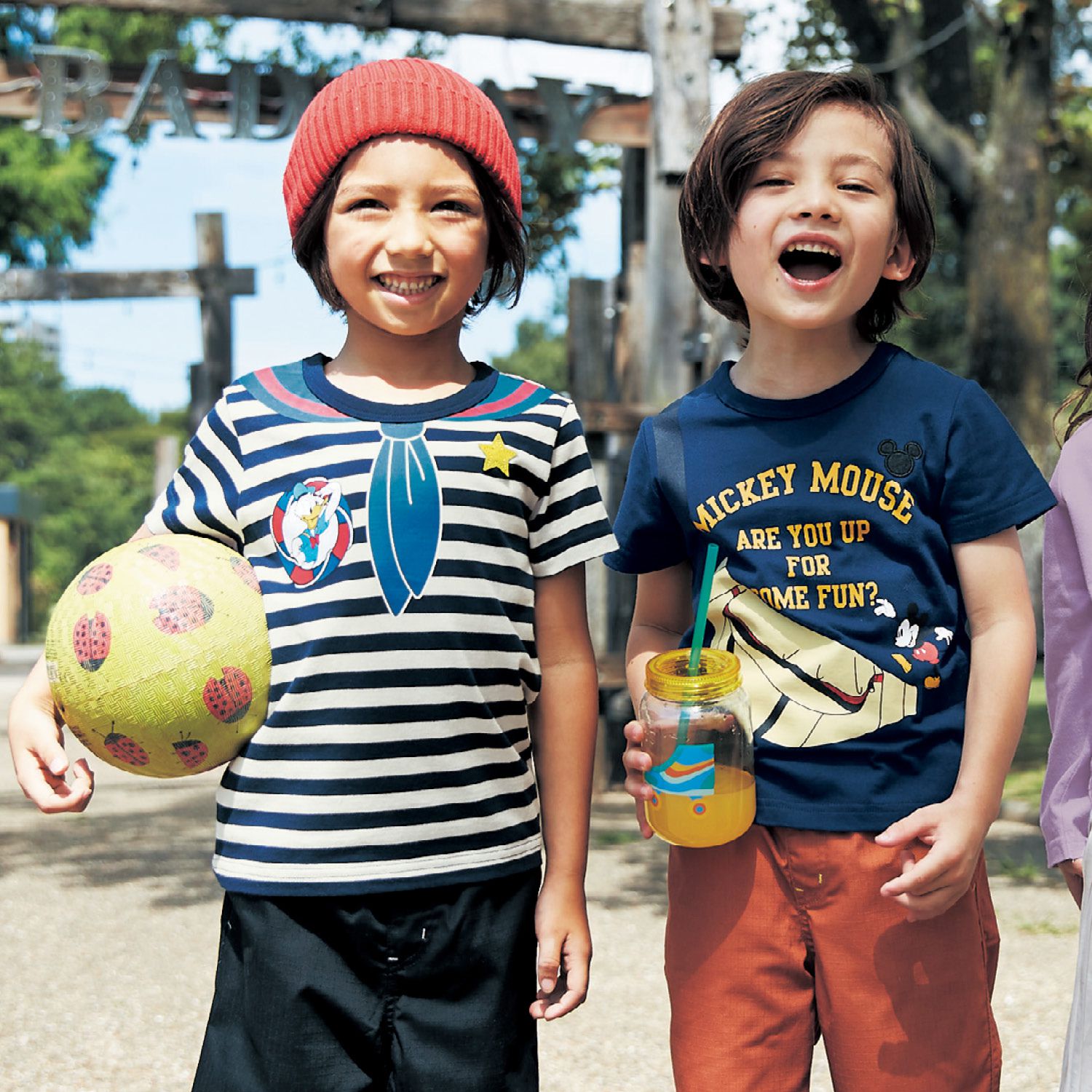日本千趣會 - 迪士尼印花短T-米奇側背包-深藍