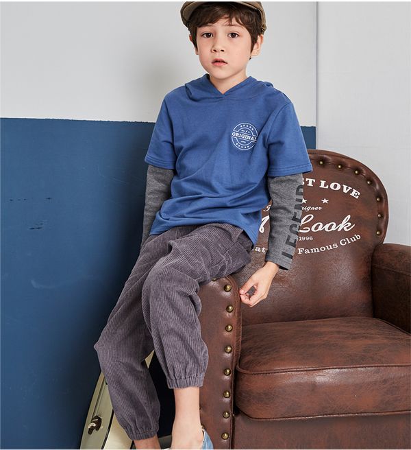 麗嬰房 Little moni - 心絨束口長褲-灰色