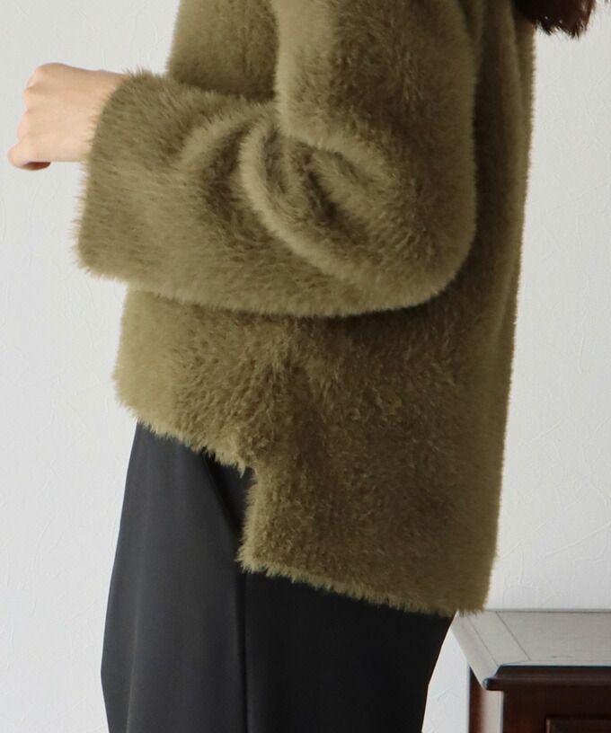 日本 BLUE EAST - 柔軟毛絨圓領毛衣-天使白