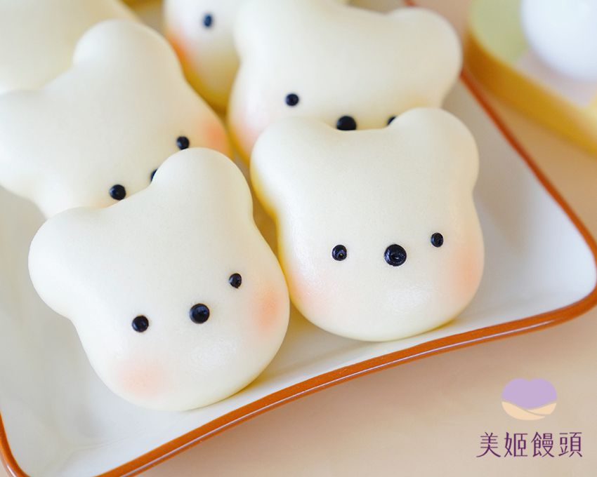 美姬饅頭 - 迷你小熊無糖鮮乳造型饅頭 (12入)-20g