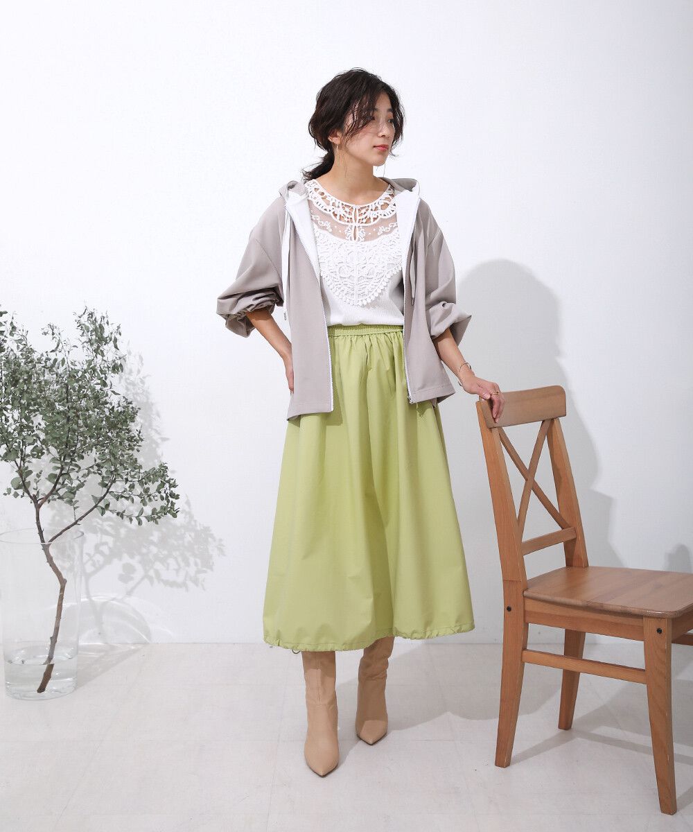 日本 Bab - 蕾絲拼接無袖上衣/大內搭背心-白