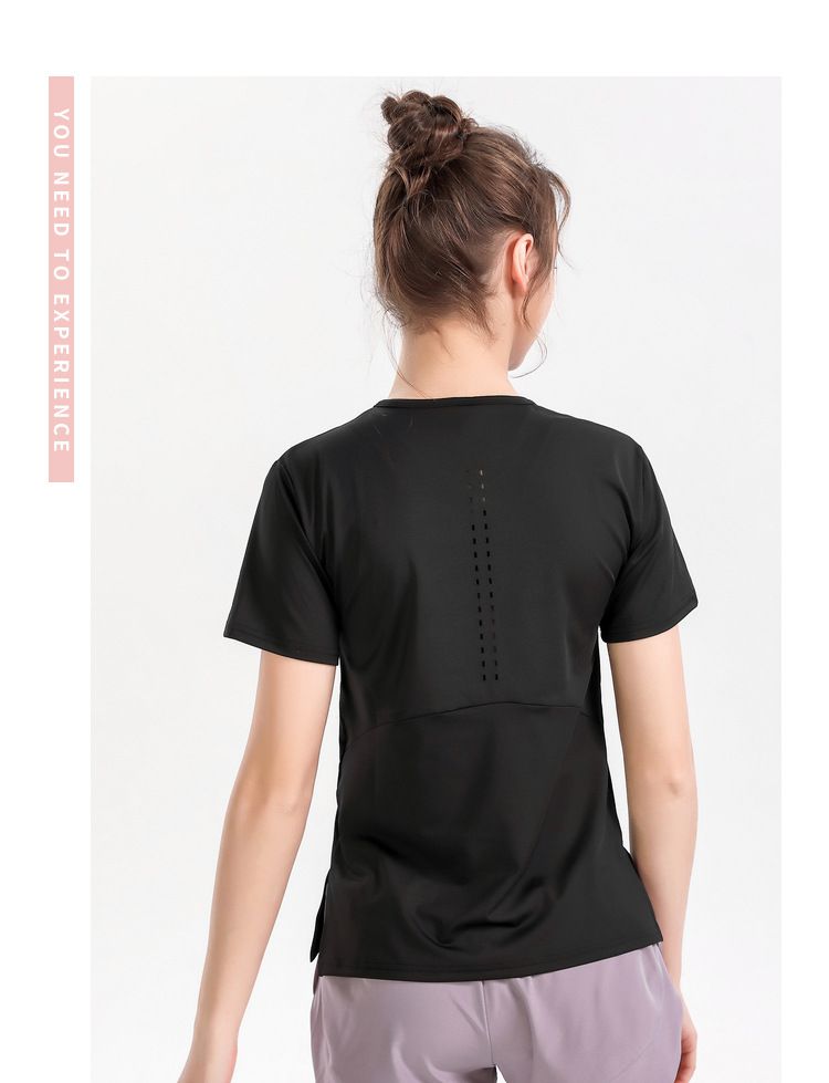 S~4XL寬通透氣運動短袖上衣-藍色