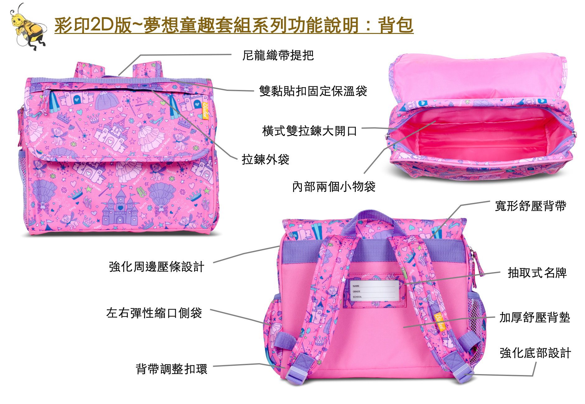 Bixbee - 夢想童趣系列-奇幻太空背包手提保溫袋套組 (32*25*10cm)