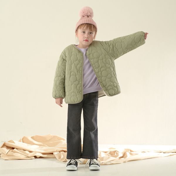 日本 Lycee mine - 夢幻少女造型絎縫鋪棉外套-花朵-粉紅