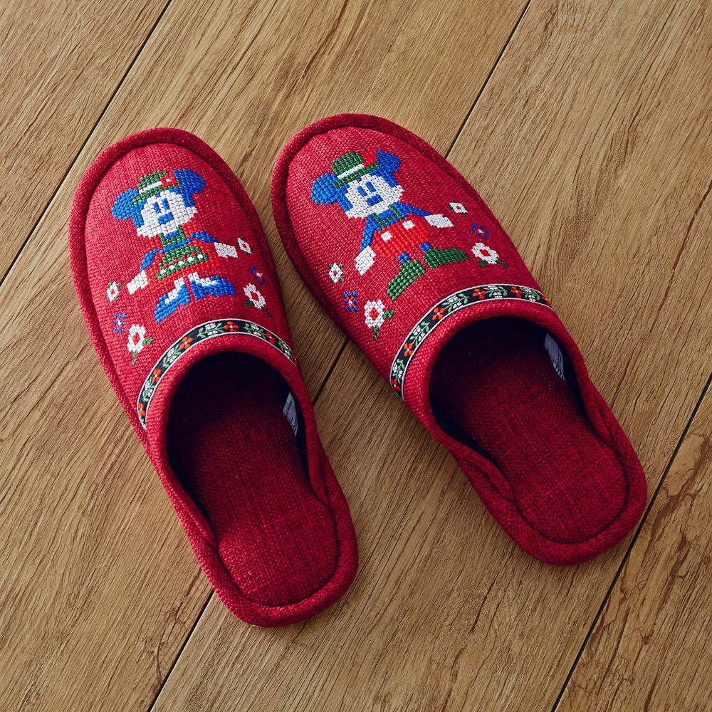 日本千趣會 - 迪士尼刺繡風室內拖鞋 (23-25cm)