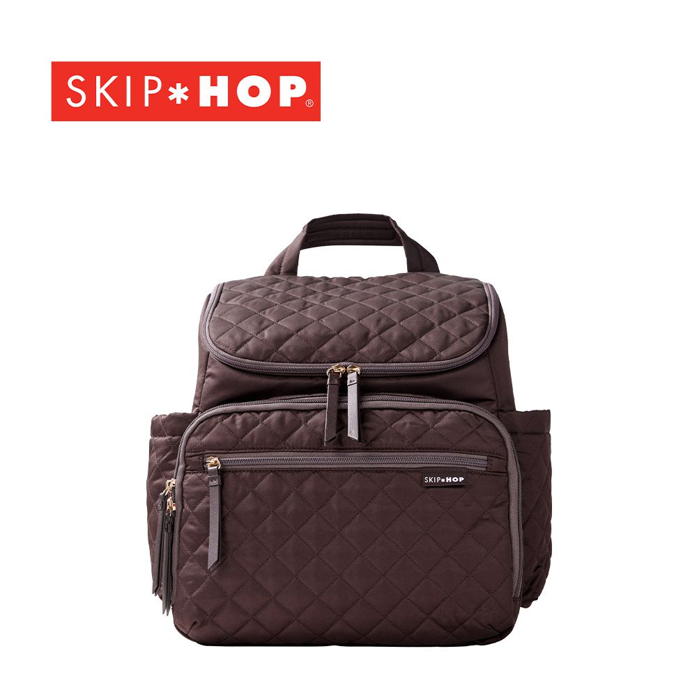 SKIP HOP 美國Forma菱格紋多功能媽媽包-琥珀棕