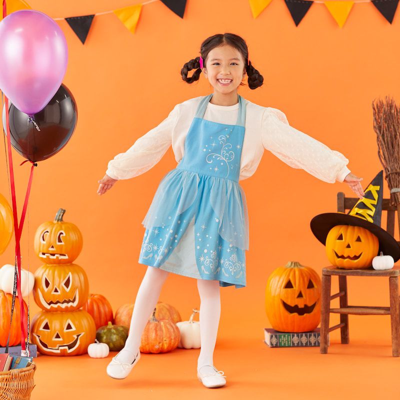 日本千趣會 - 公主圍裙式洋裝-卡通人物小美人魚-薄荷x粉紫