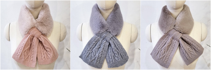 韓國 MAY - 柔軟細絨毛穿洞式圍巾-麻花款-粉