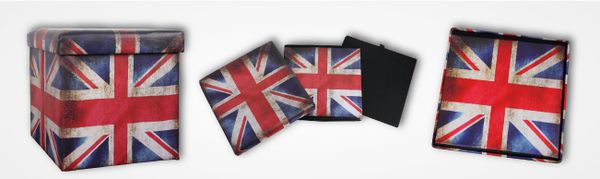 舒福家居 iSuFu - 座椅收納箱/穿鞋椅凳二入組-英倫典雅國旗風(中+小) (45L+86L)