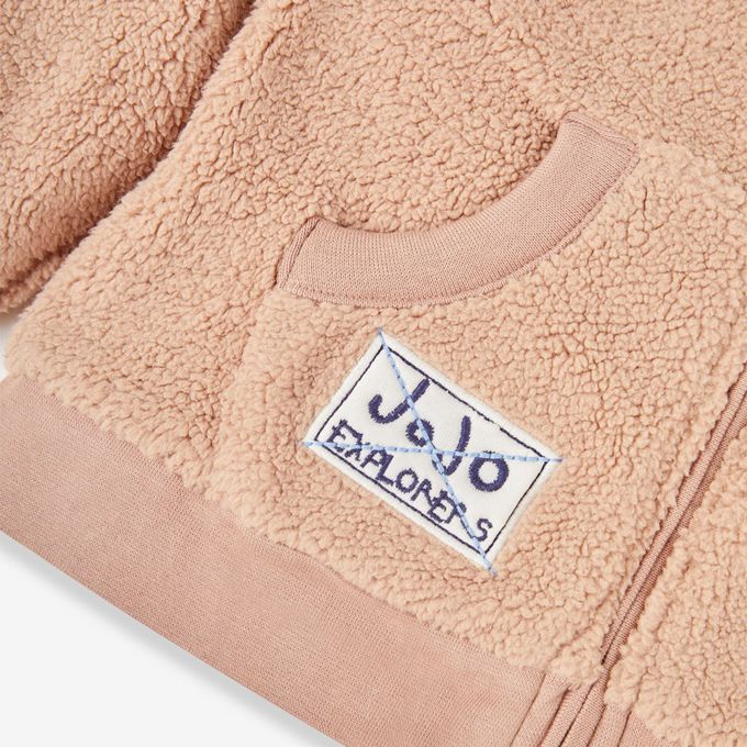 英國 JoJo Maman BeBe - 幼/兒童100%純棉連帽保暖刷毛外套-熊寶貝