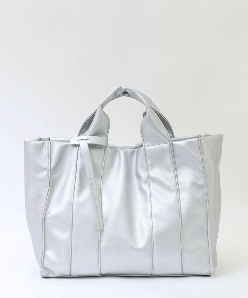 日本 COOCO - 簡約皮革方形手提托特包-天使白 (W33*H27*D14cm)