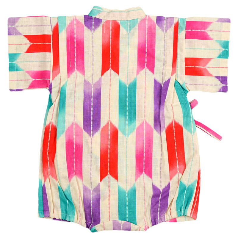 akachan honpo - 甚平包屁衣-箭羽紋-粉紅色