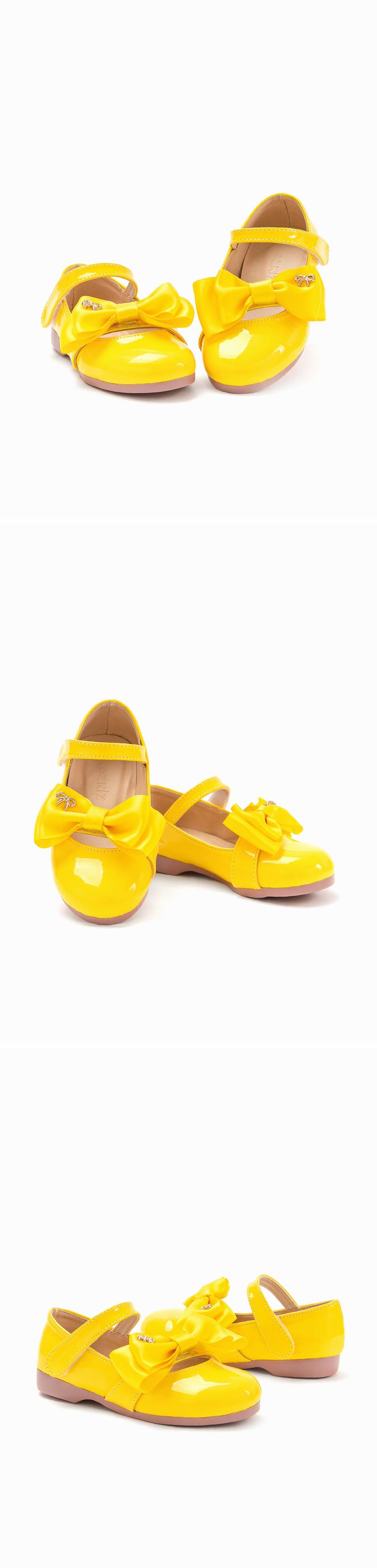 韓國 OZKIZ - 斜邊蝴蝶結漆皮皮鞋