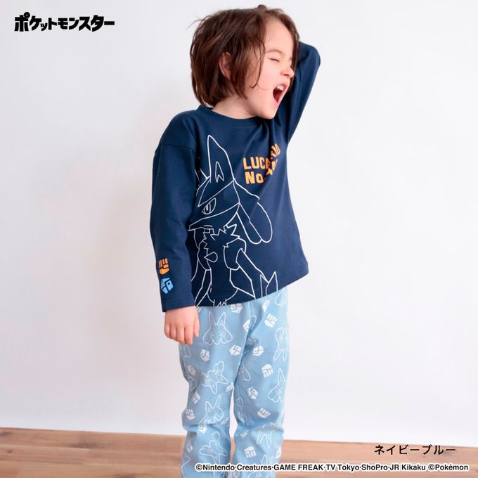 日本 BRANSHES - 超萌寶可夢純棉長袖家居服-灰黑