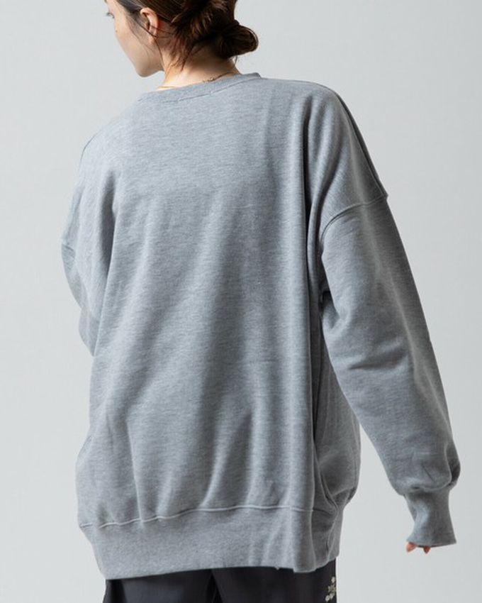 日本 gleam - 裏毛寬版天使惡魔貓咪印花大學T-炭黑